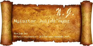 Nyisztor Juliánusz névjegykártya